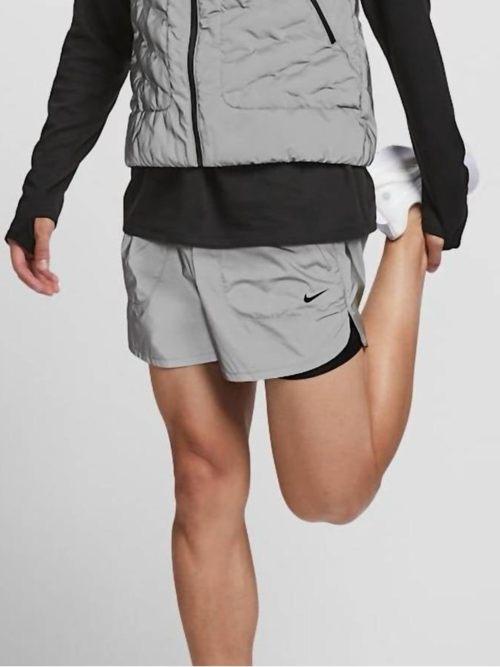 Nike Run Division Dri-FIT ADV 2-in-1 Reflective Shorts Silver Gray Men’s Size Sm